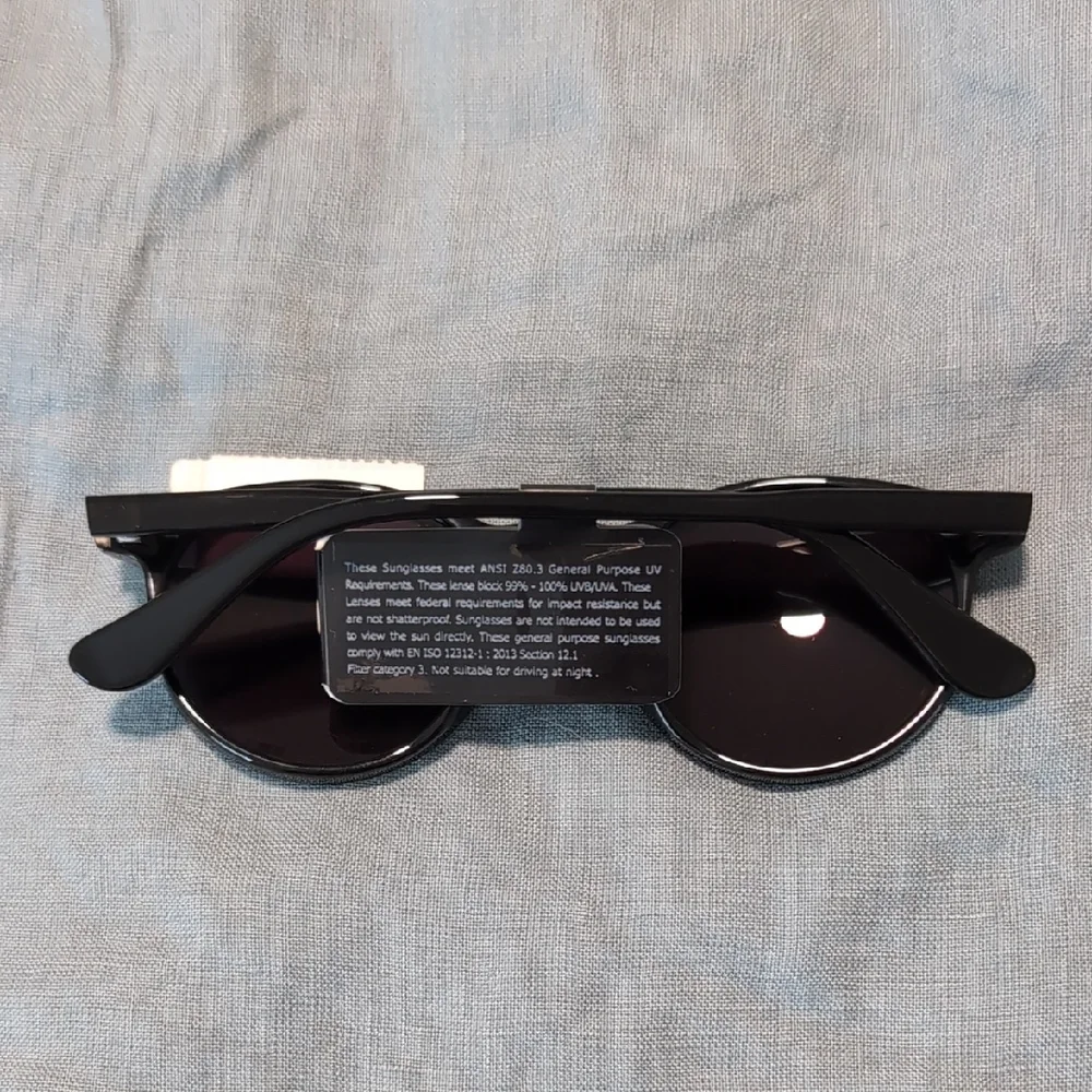 J. Crew Factory Black Round Sunglasses - Picture 2 of 3